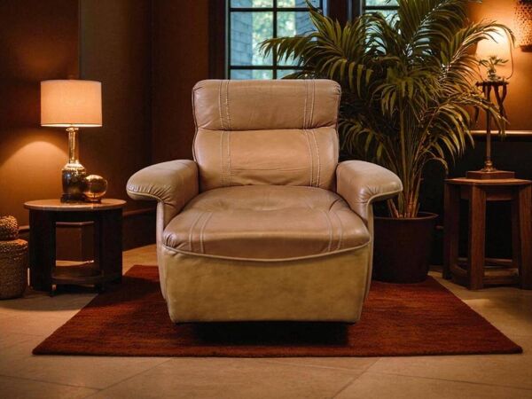 Fauteuil vintage en cuir cognac / fauteuil une place / fauteuil