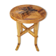 Tabouret en marqueterie de rotin 1960