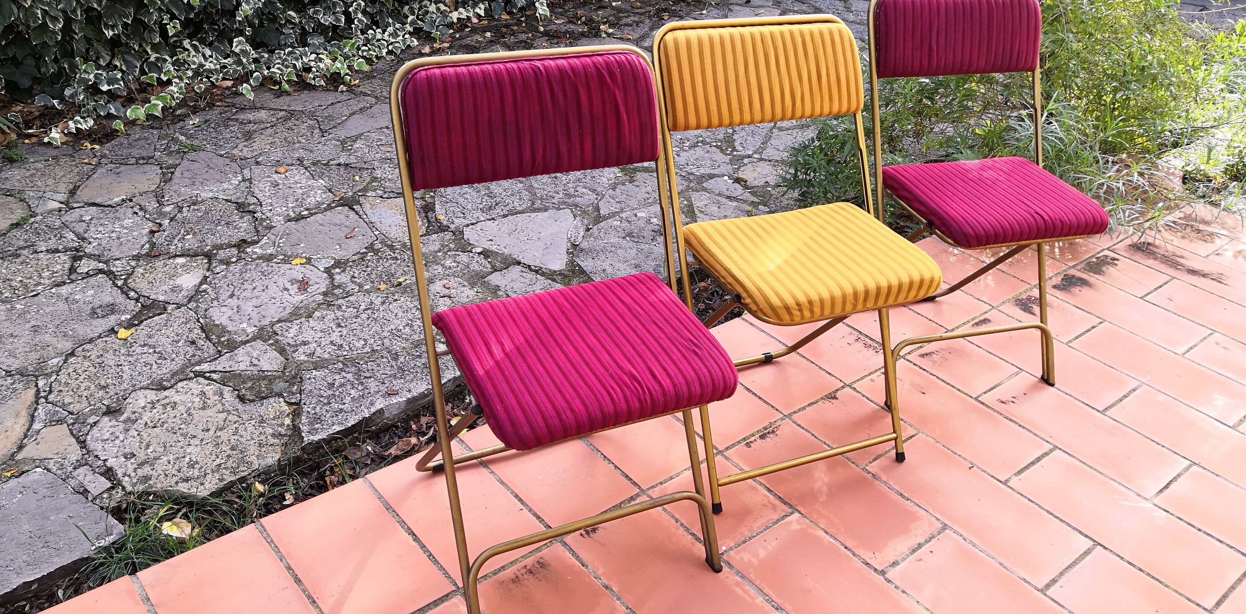 Lafuma vintage folding chair chantazur, france 1960