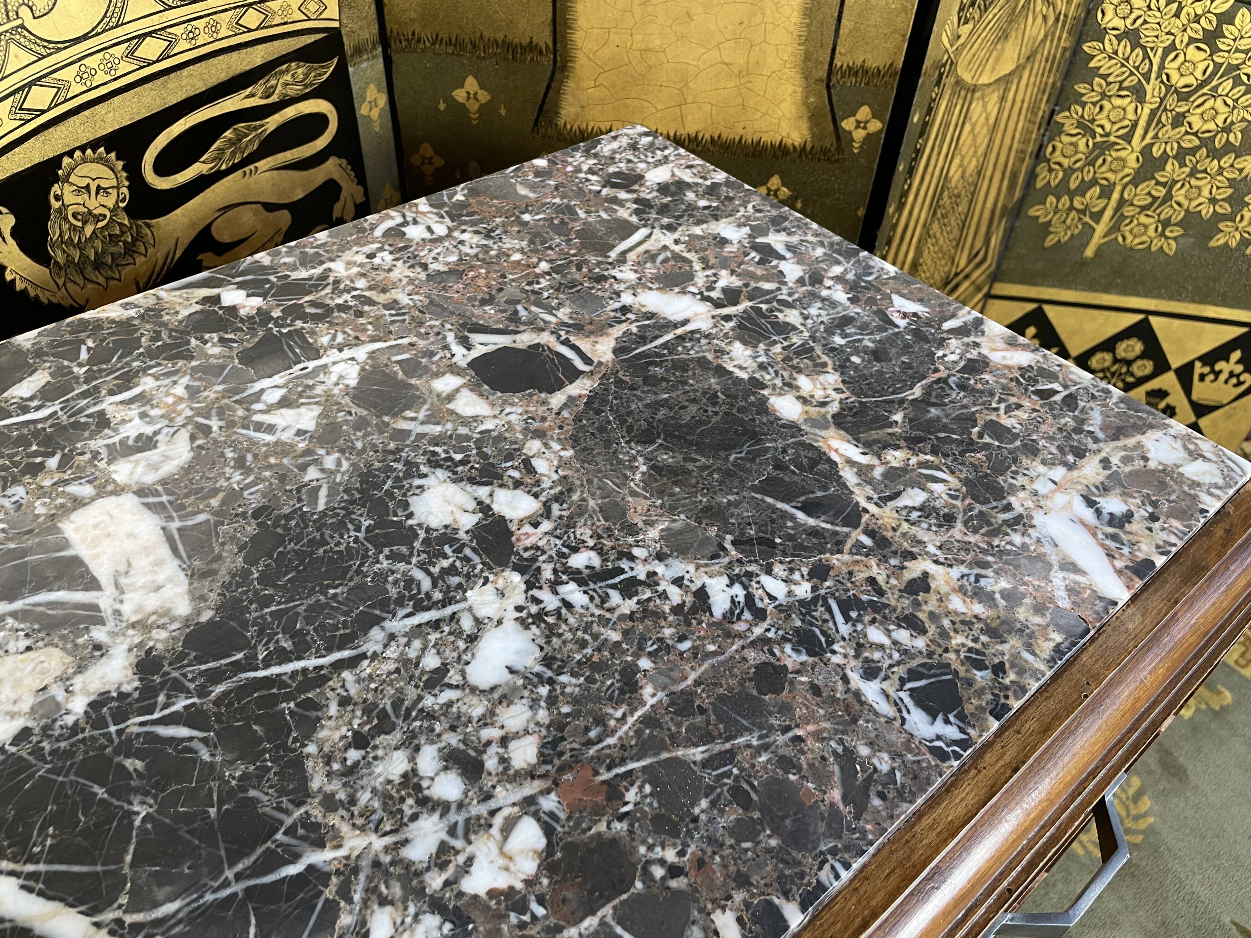 Chest of drawers Art Deco period beech tinted and veined marble