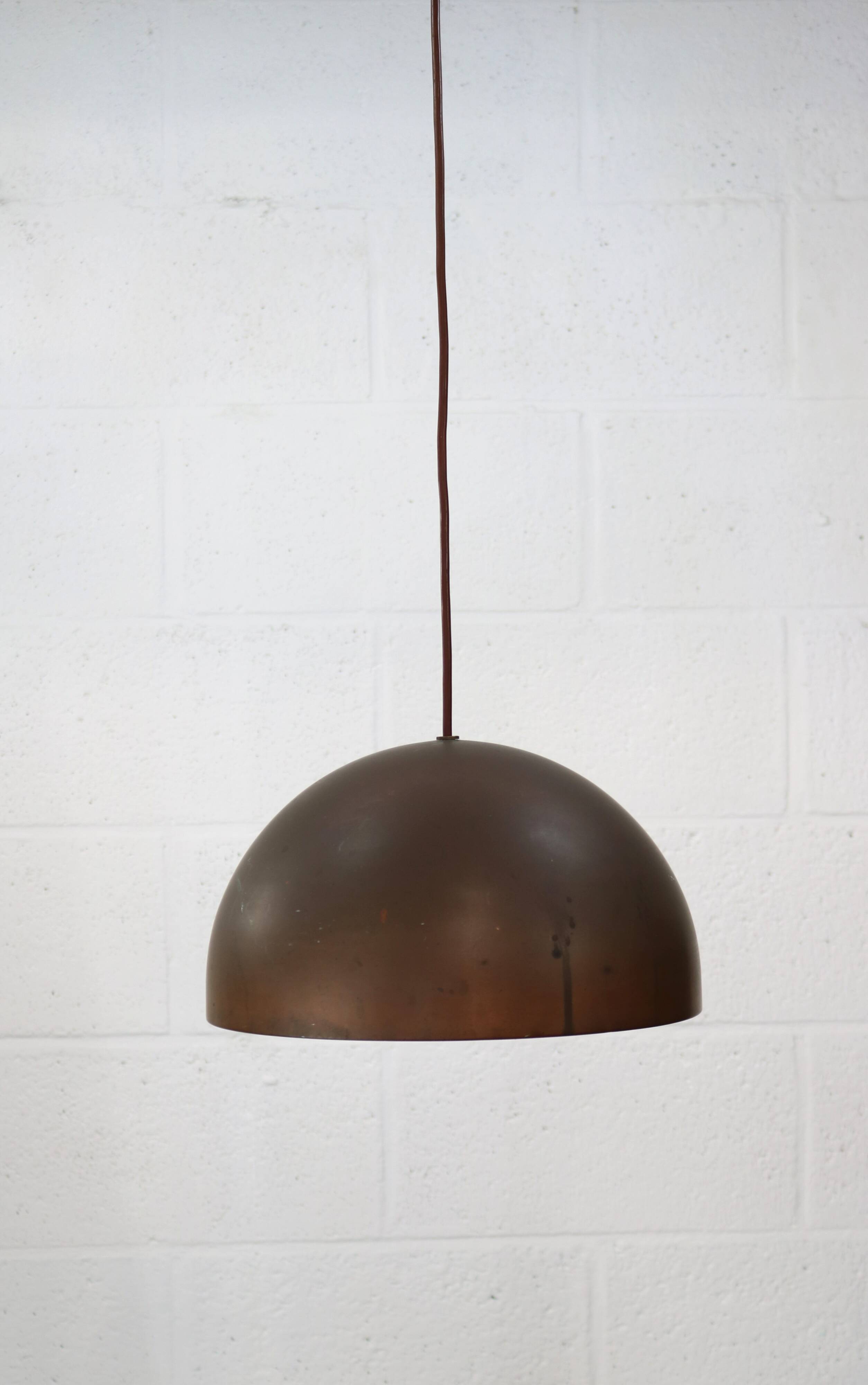 Massive patinated copper lamp - Denmark 60's