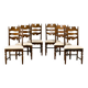 Henning Kjærnulf vintage set Razorblade Dining Chairs High Back, Denmark
