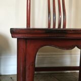 Pair of Chinese chairs, lacquered red, twentieth century