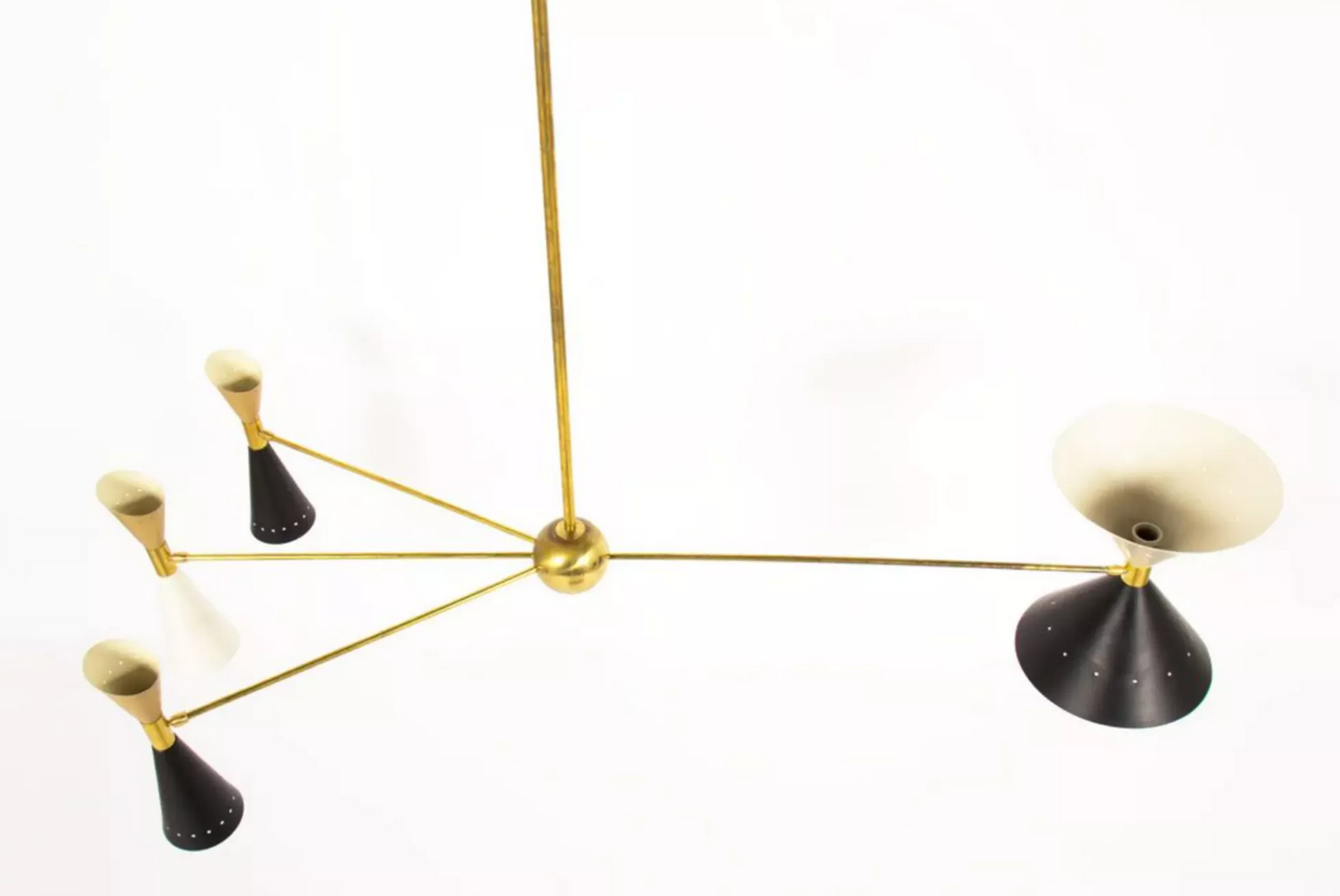 Asymmetrical Chandelier Italian Brass