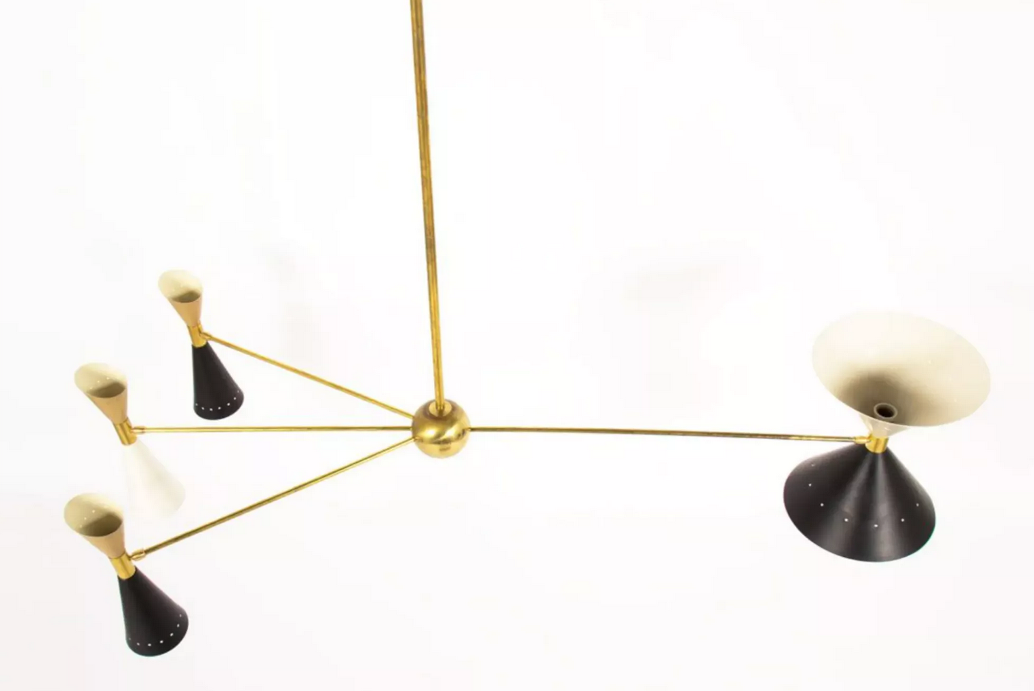 Asymmetrical Chandelier Italian Brass