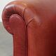 English Chesterfield club chair in light red cowhide leather