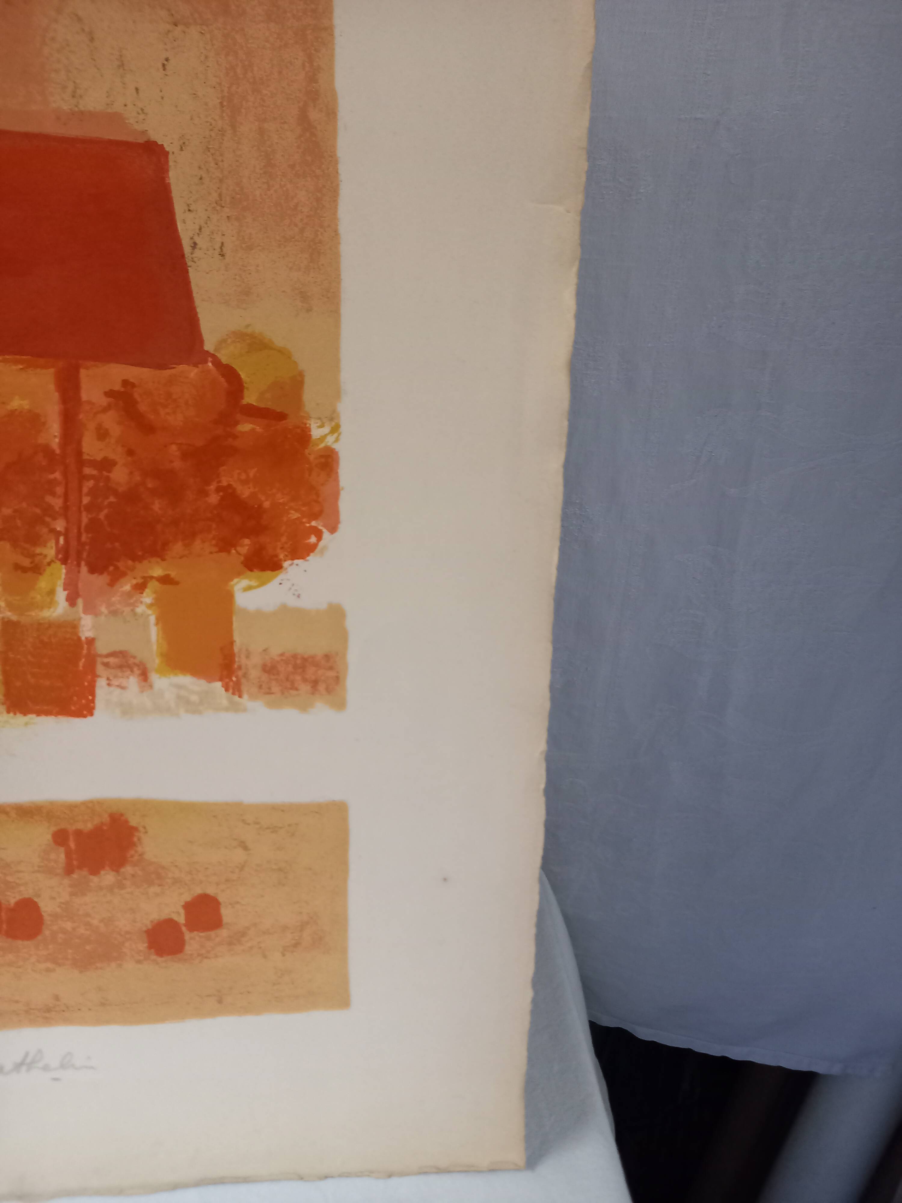 Lithographie de Bernard Cathelin, Marché mexicain, 1965