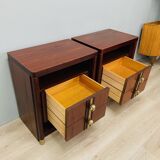 Pair of vintage 1960s bedside tables in rosewood italian design