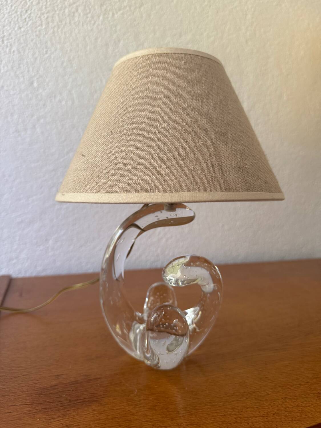 Small Schneider crystal lamp from the 50s