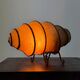 Vintage rawhide swirl table lamp with organic design