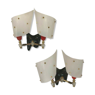 Pair of vintage wall lamps 60/70 20th century