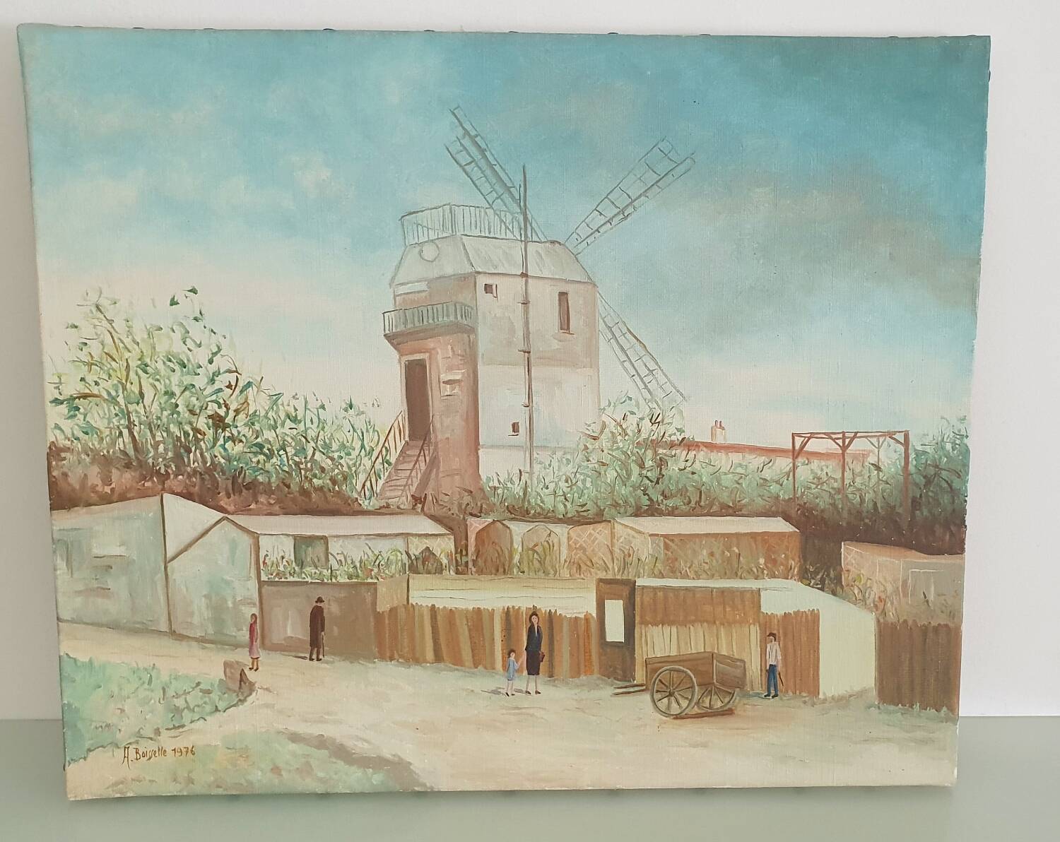 Acrylic canvas in pastel colors of Paris