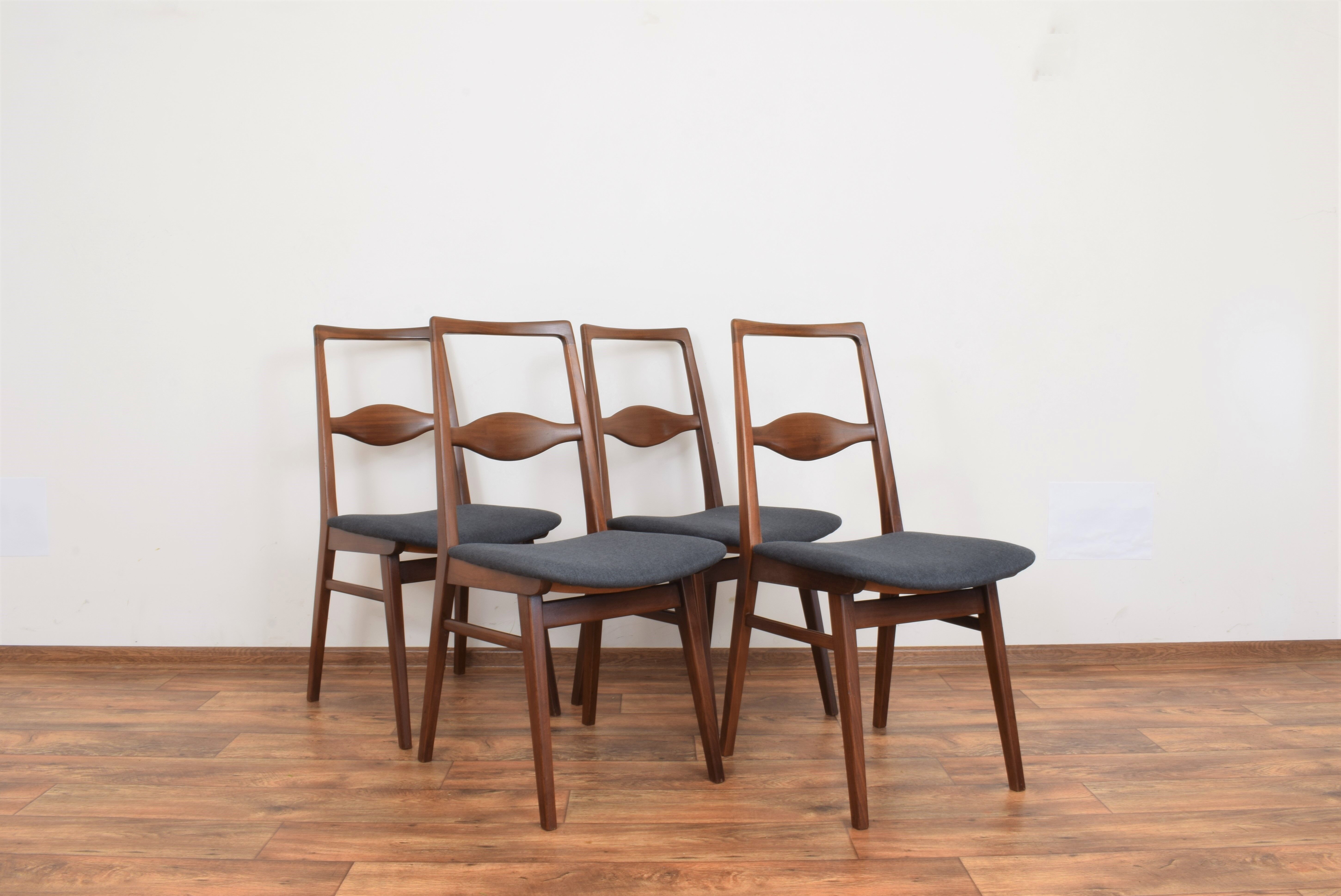 Mid-Century Teak Dining Chairs by Karl Nothhelfer, 1950s, Set of 4
