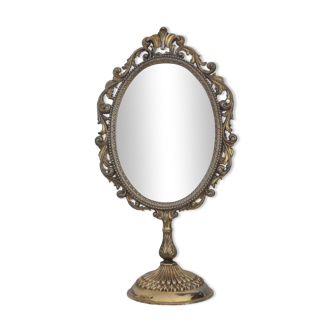 Brass table mirror