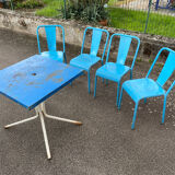 Set of 4 Tolix bistro chairs & table