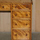 Victorian pedestal desk by Morris & Co circa 1880 in satinwood.