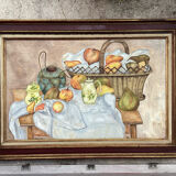 Framed still life painting from the 80s