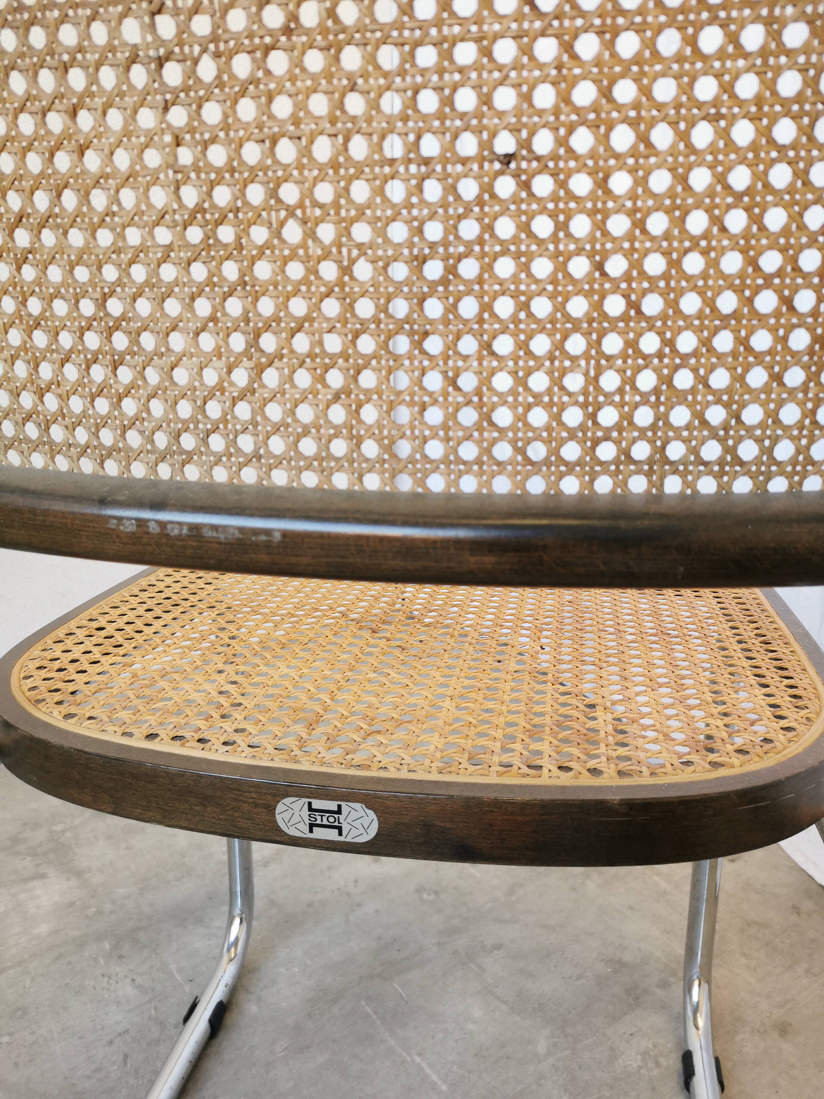 Vintage Cesca Cane Chair: 1970s Italian Mid-Century Modern Dining Office Ch