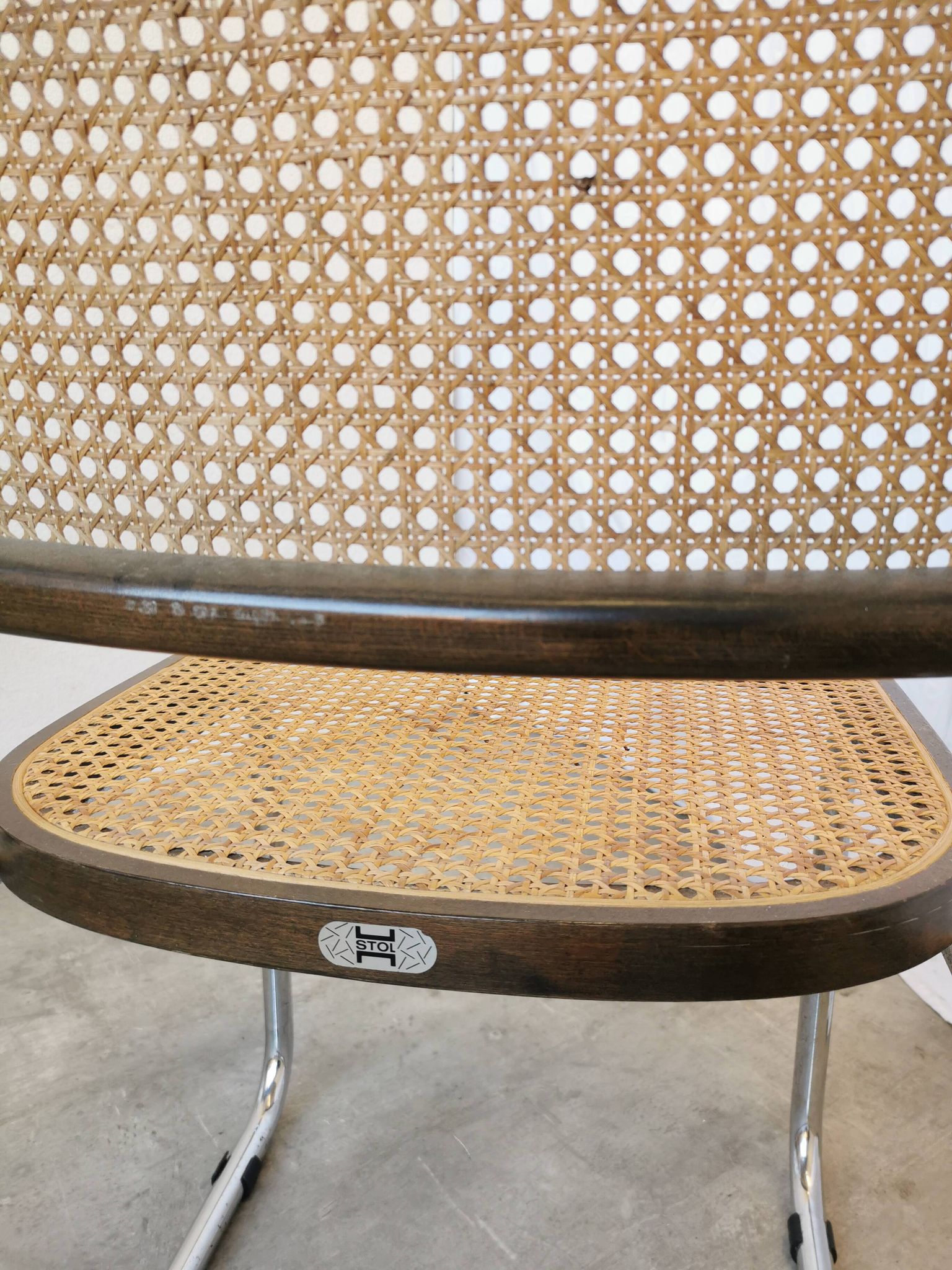 Vintage Cesca Cane Chair: 1970s Italian Mid-Century Modern Dining Office Ch