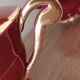 Tea, coffee and sugar cups made of red and gold porcelain