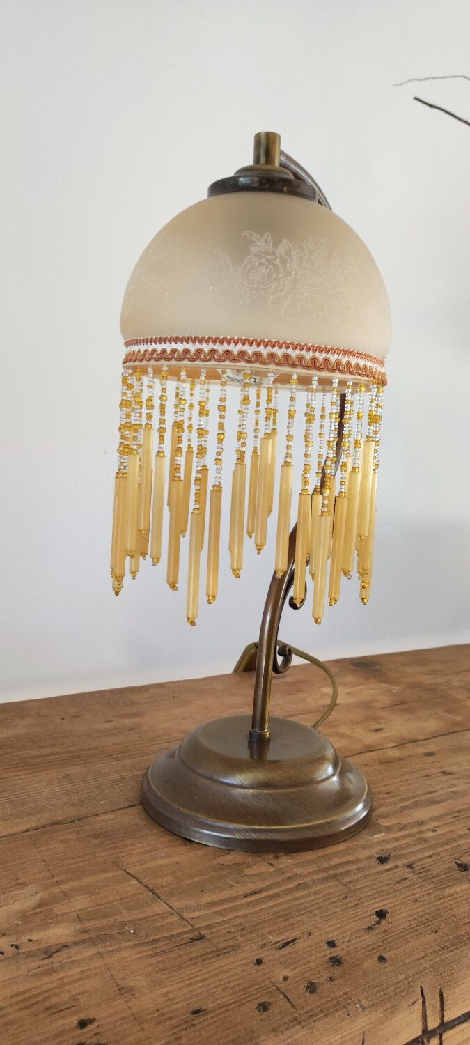 Lamp in glass paste and tassels