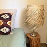 Palm leaf lampshade and iron frame