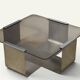 Brushed steel and smoked glass coffee table, by François Monnet – 1970s