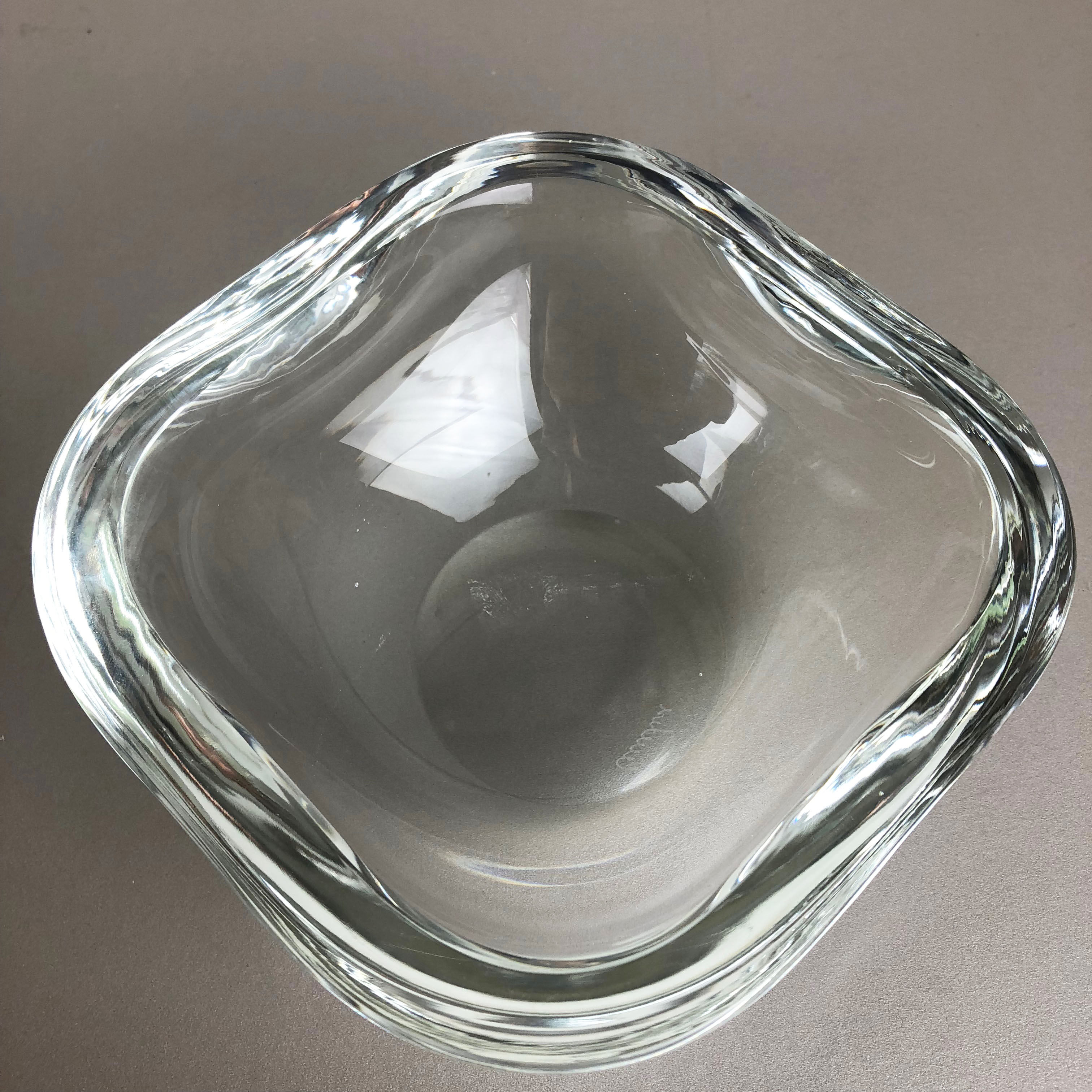Murano clear glass shell bowl, by Gino Cenedese Italy, 1960
