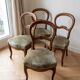 Set of 4 antique Louis-Philippe style wooden chairs.