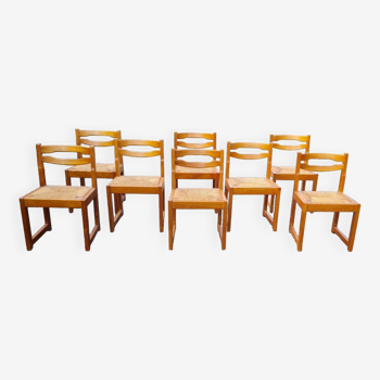 Set of 8 elm chairs Maison Regain