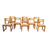 Set of 8 elm chairs Maison Regain