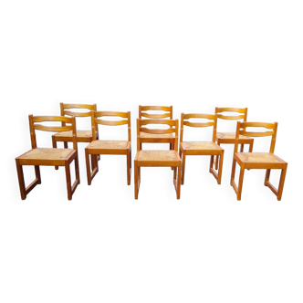 Set of 8 elm chairs Maison Regain