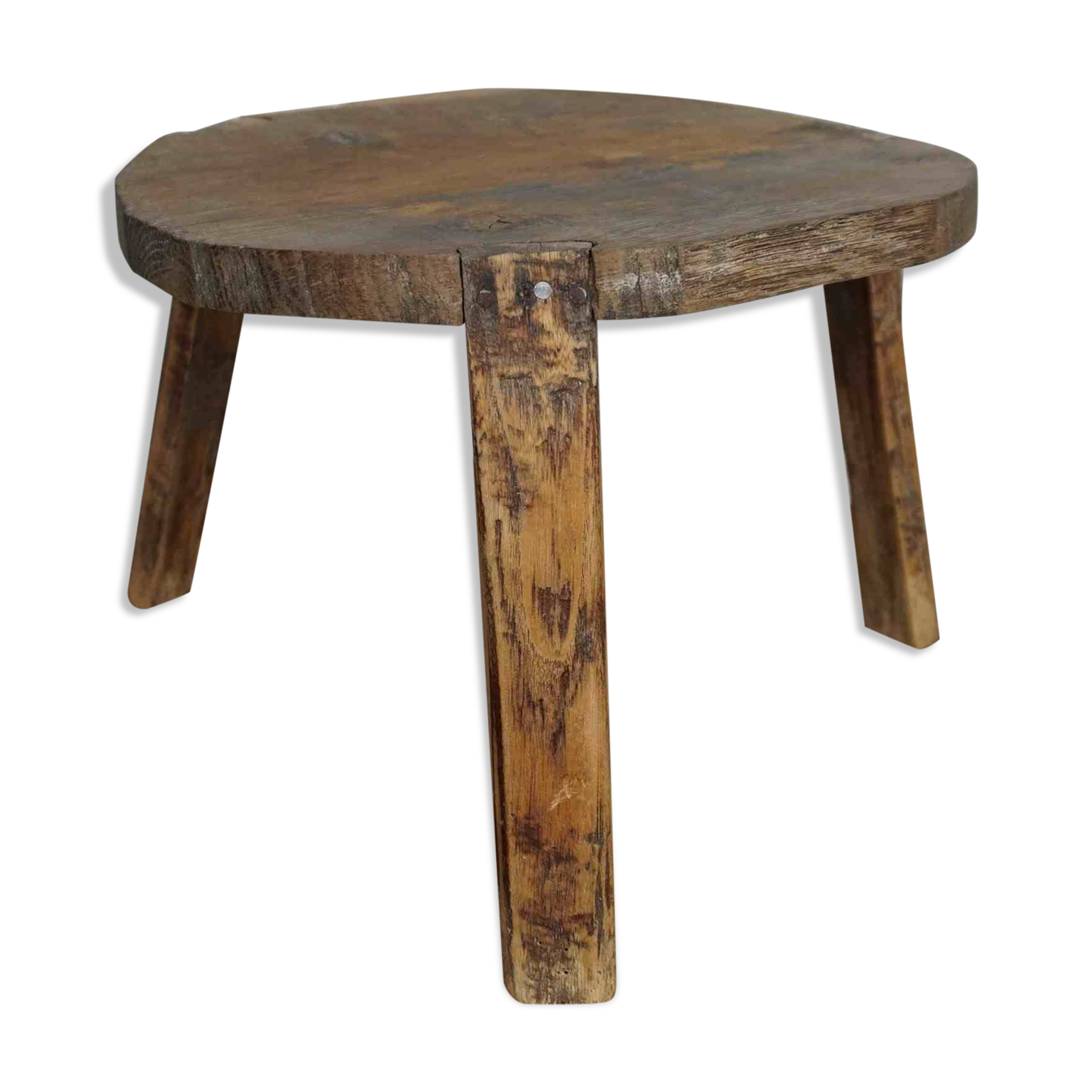 Vintage solid wood tripod stool