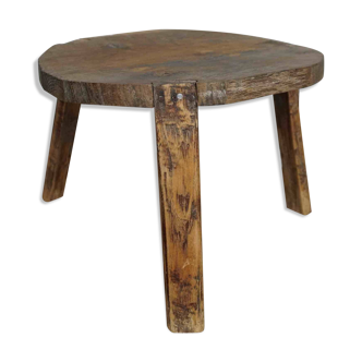 Vintage solid wood tripod stool