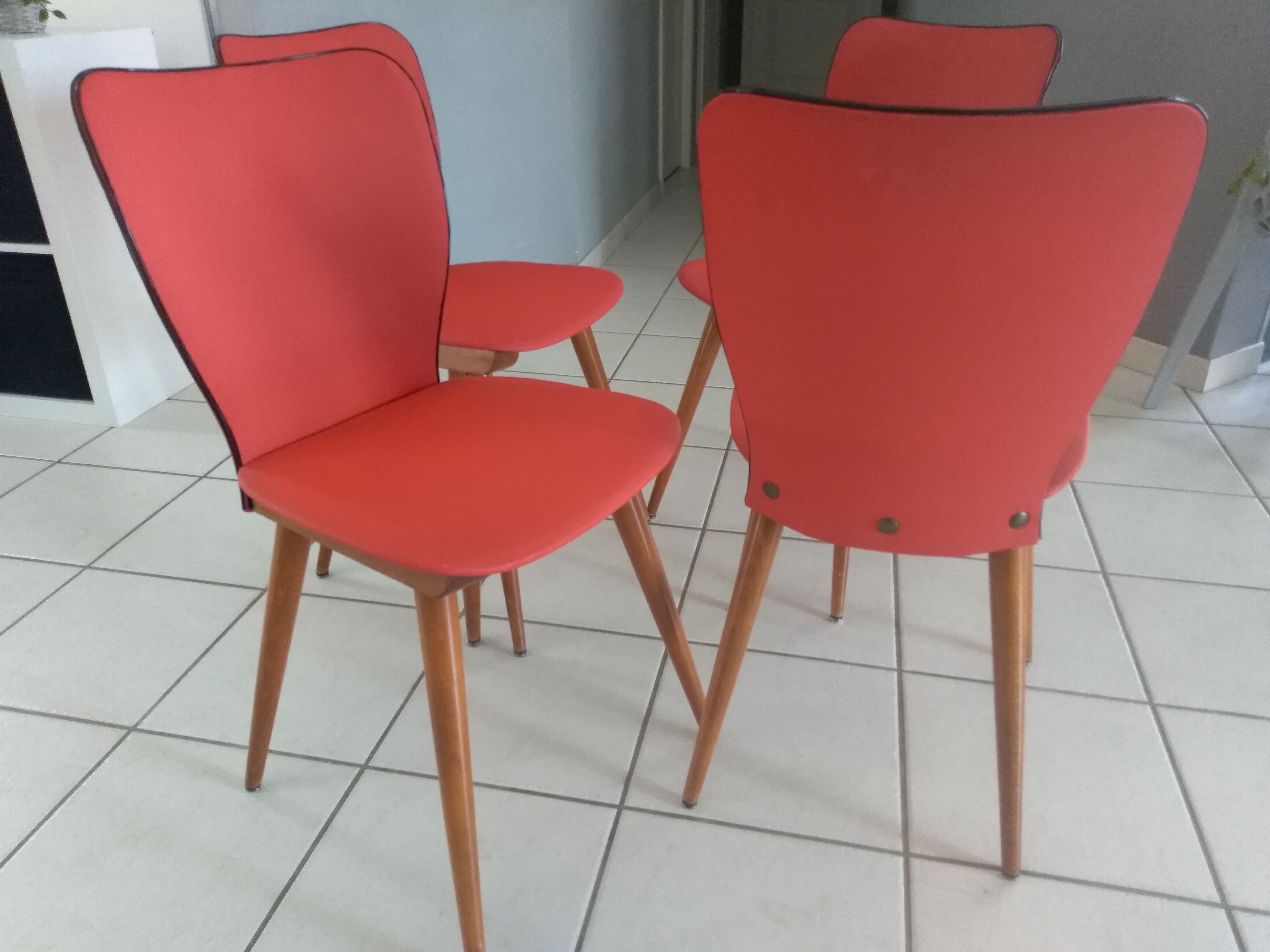 Suite of 4 chairs by Bistrot Baumann 800 by Swiss designer Max Bill 1950s