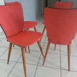 Suite of 4 chairs by Bistrot Baumann 800 by Swiss designer Max Bill 1950s