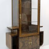 Art Dèco Italian Walnut Vitrines or Bar Display Cabinet, 1925