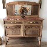Buffet / Desserte en bois massif vintage, style Art Déco
