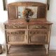 Vintage solid wood sideboard / serving trolley, Art Deco style