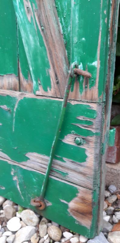Pair of shutters H125xL87cm old painted fir