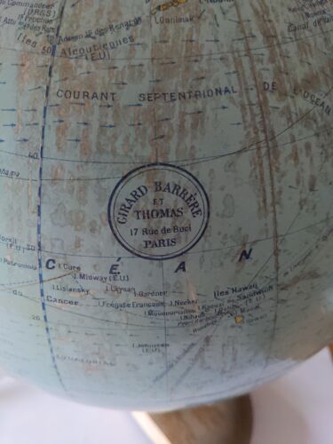Ancien globe terrestre Girard barrière et Thomas vintage