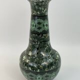 Grand vase en céramique terre-mêlée verte de Jean Gerbino Vallauris