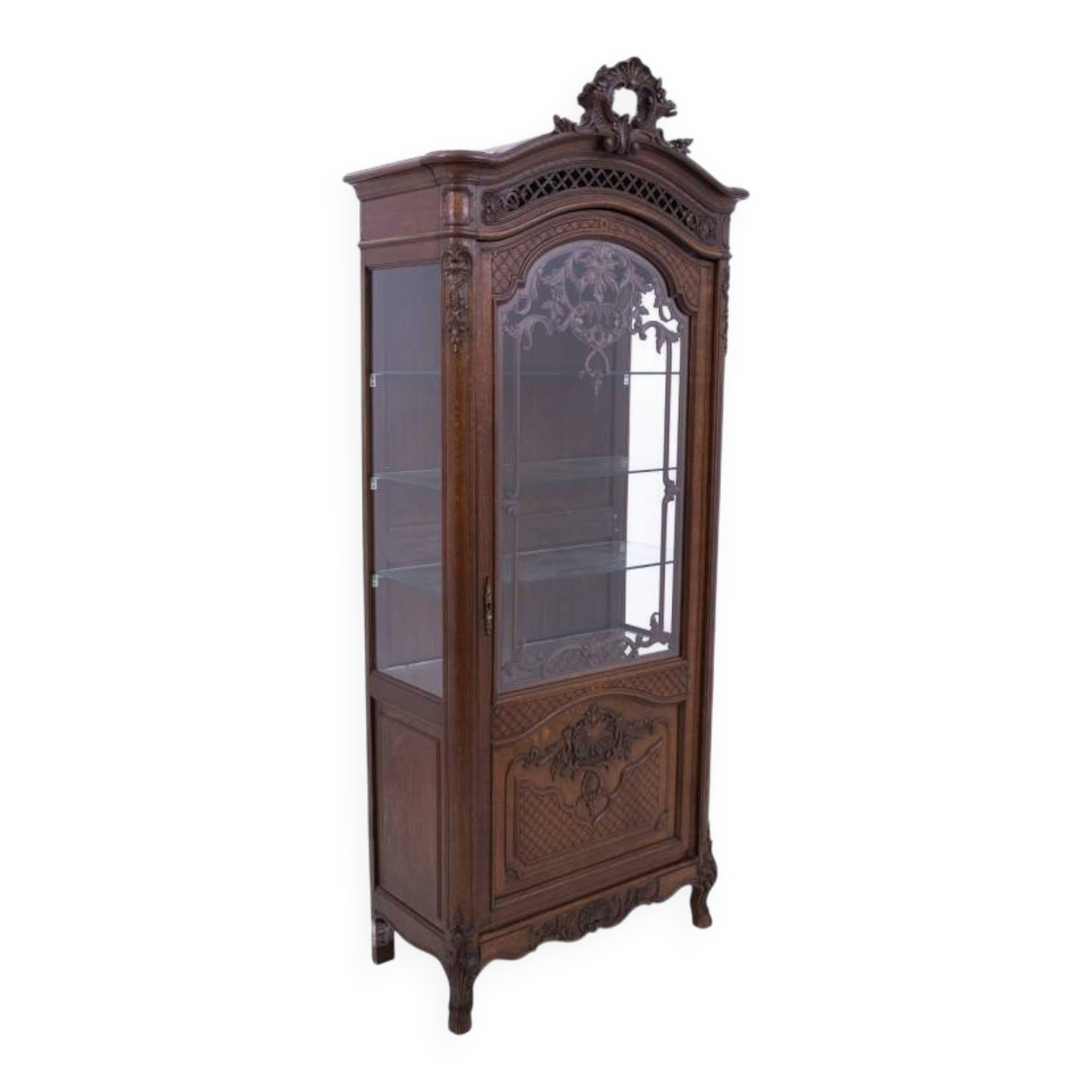 Oak display case, France, circa 1900