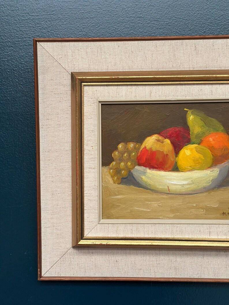 Oil on Panel “Still Life with Fruit” by Hilding Bernhard Högberg Vintage