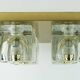 mid century peill & putzler brass CEILING LIGHT with 4 glass cubes 1960s/70