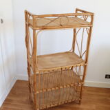 Etagère rotin et bois