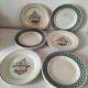 Mix of 10 ironstone plates, HBCM Agnès decoration - St Amand decoration 2070