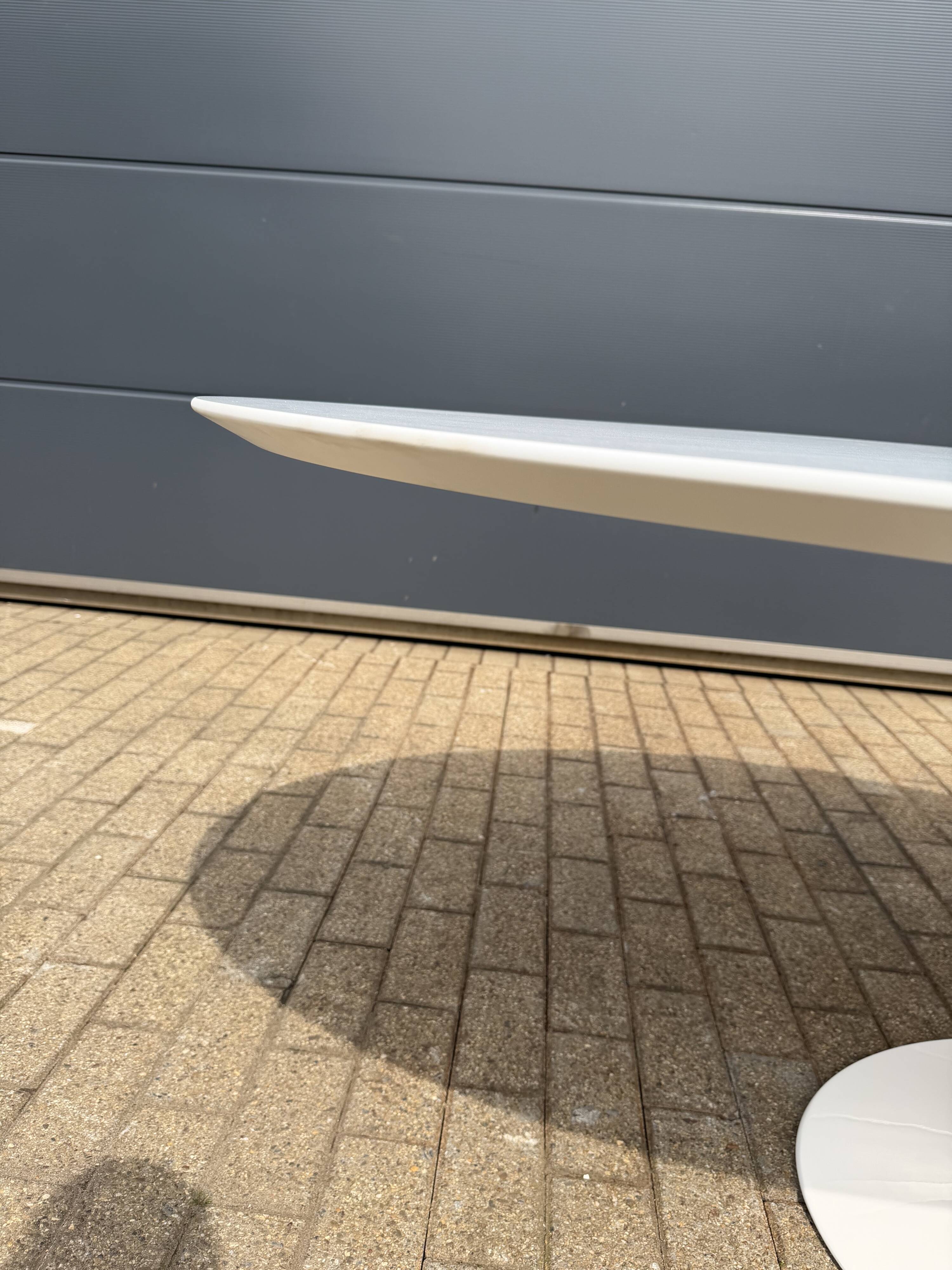 Original oval Tulip Knoll table 198cm white laminate, NEW in the box.