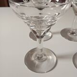 Serie de 6 verres souffles a aperitif motifs graves