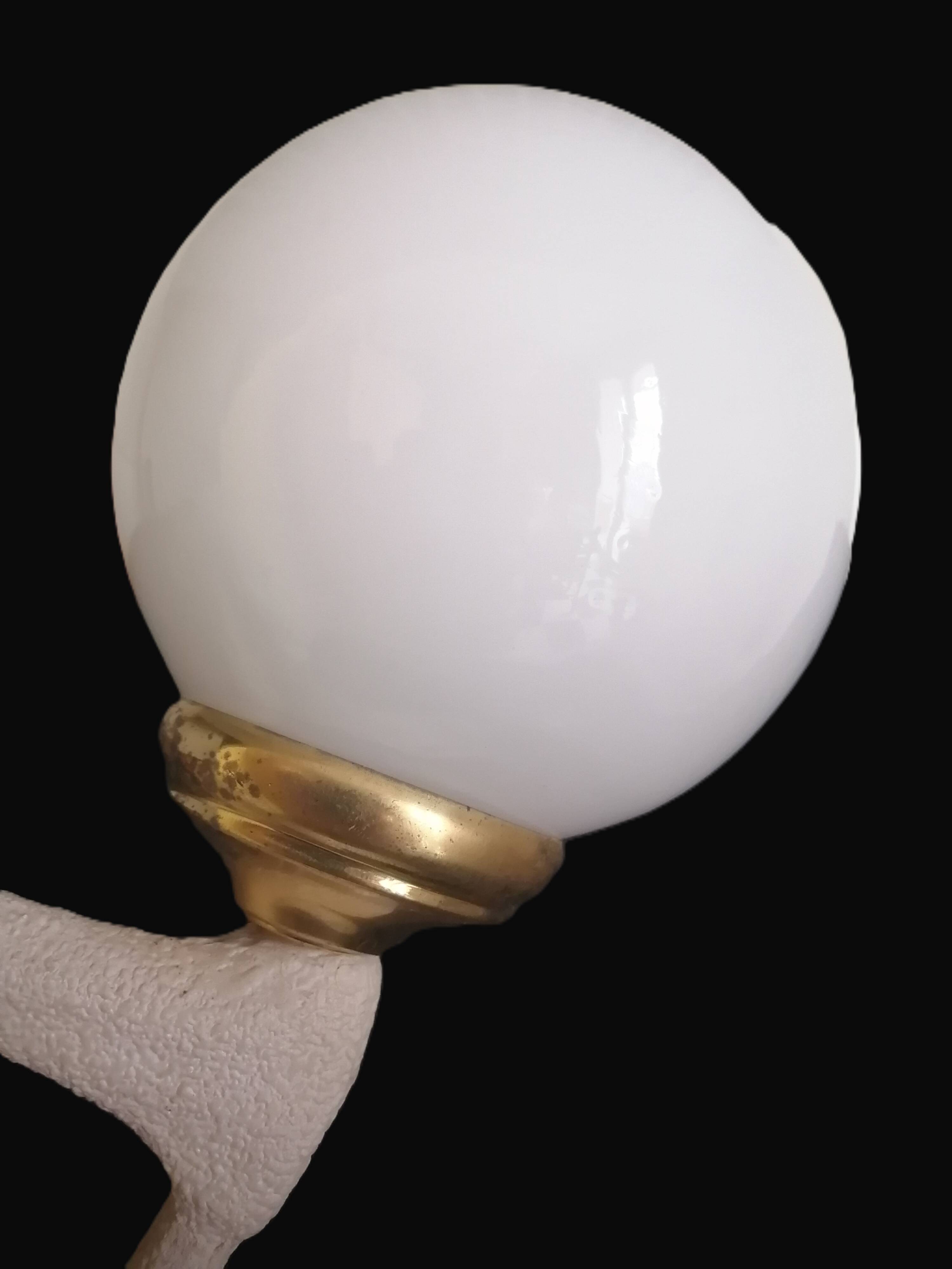 Art Deco lamp with stoneware resin sculpture, 1960s